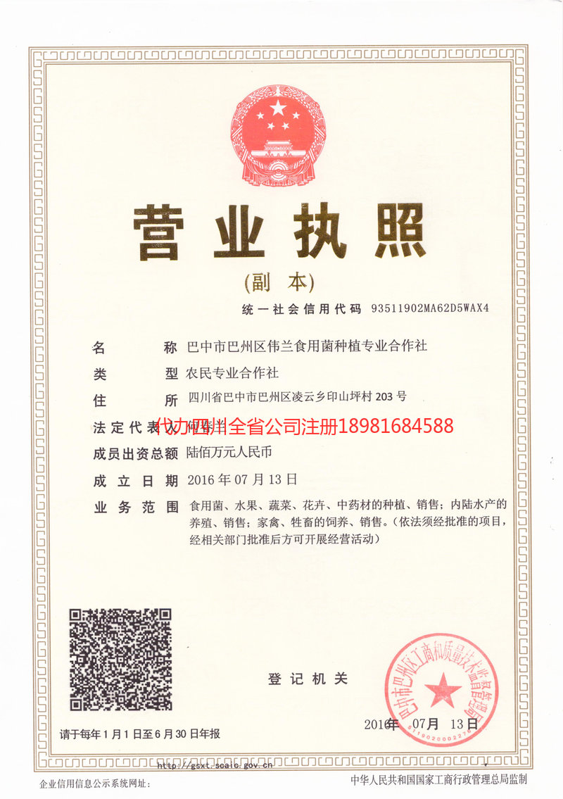 五大连池五大连池伟兰食用菌种植专业合作社